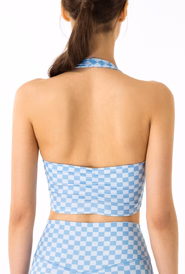 2022 Halter Strap Design Feminino à prova de choque reunindo lindas costas Fitness Sports Bra Yoga Top