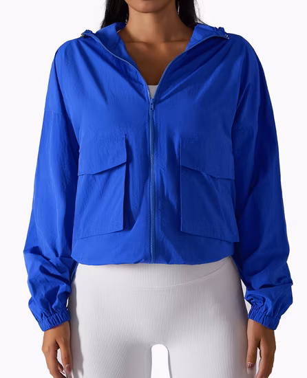 Nova secagem rápida casaco esportivo solto jaqueta protetor solar feminino correndo lazer blusão zíper manga longa fitness topo
