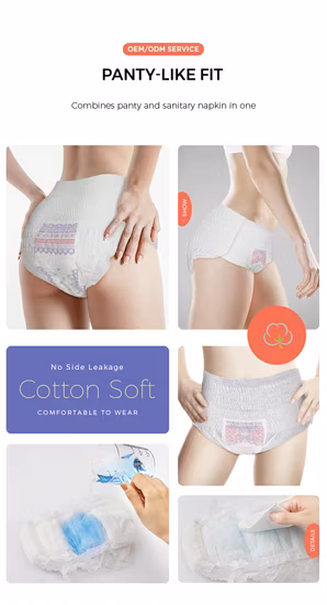 Cuecas menstruais descartáveis ​​do OEM da roupa interior da fábrica da senhora de Macrocare