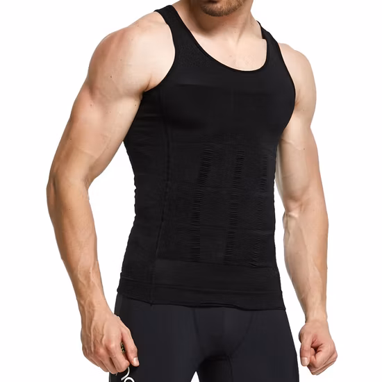 Modelador de corpo masculino camisa de emagrecimento barriga colete de cintura para perder peso camisa